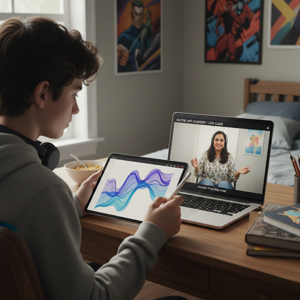 Portfolio artwork featuring a detailed fantasy creature illustration