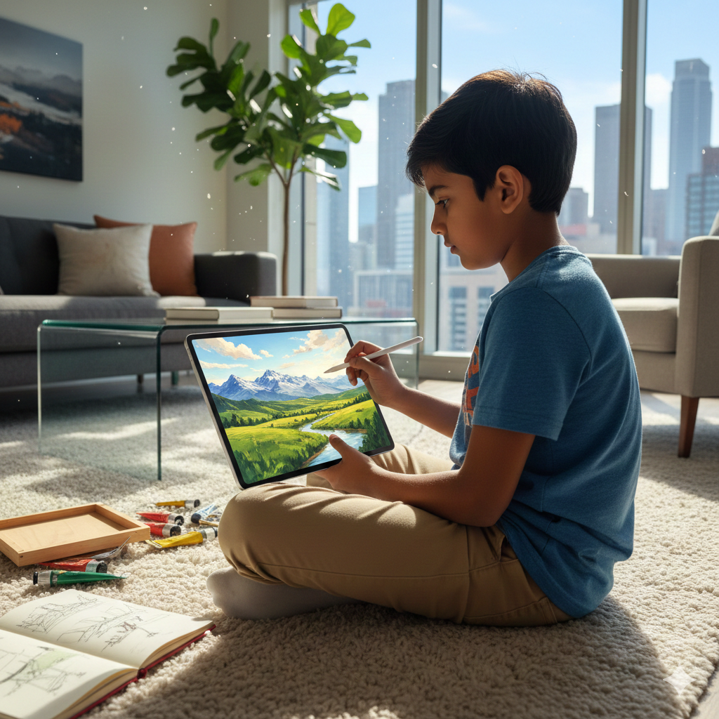 Young Digital Artist learning digital art