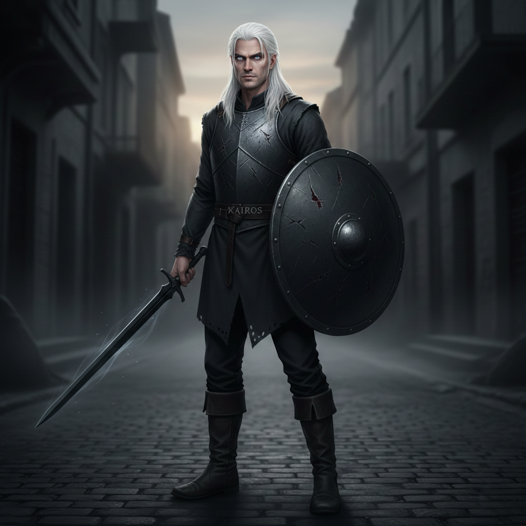 Student digital artwork of a fantasy warrior