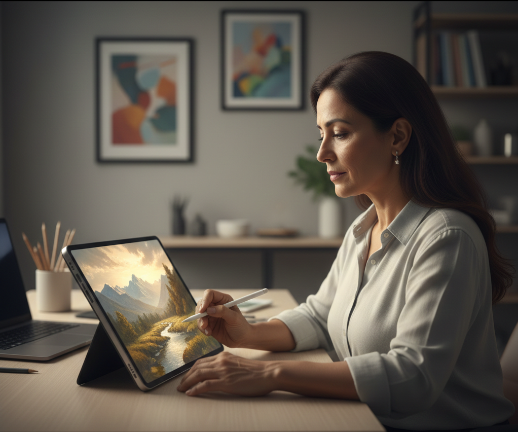 Pro Digital Artist working on professional digital artwork